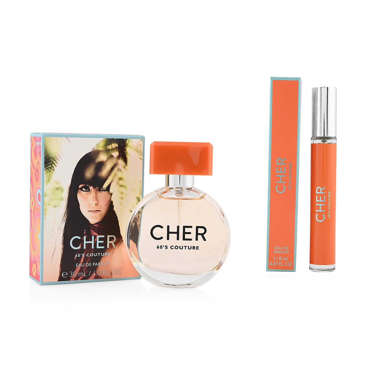 2pcs Set - Cher Decades 60's Eau De Parfum Spray 30ml and Eau De Parfum Mist Pen Spray 8ml