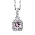 Narsipatnam Pink Spinel and White Zircon Pendant Necklace 20 Inches in Rhodium Over Sterling Silver 0.50 ctw - Sticky add to cart bar