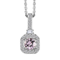 Narsipatnam Pink Spinel and White Zircon Pendant Necklace 20 Inches in Rhodium Over Sterling Silver 0.50 ctw
