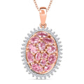 Narsipatnam Pink Spinel, White Zircon Pendant Necklace (20 Inches) in 18K Vermeil RG Over Sterling Silver 2.60 ctw - Sticky add to cart bar