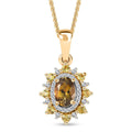Golden Tanzanite and Multi Gemstone Sunburst Pendant Necklace 20 Inches in 18K Vermeil Yellow Gold Over Sterling Silver 1.25 ctw - Sticky add to cart bar