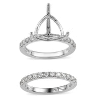 Rhapsody 950 Platinum White Diamond Stackable Set of 2 Ring 7.50 Grams 0.50 ctw