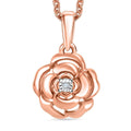Diamond Accent Pendant Necklace 20 Inches in 14K Rose Gold Over Sterling Silver - Sticky add to cart bar