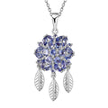 Tanzanite Dream Catcher Pendant Necklace 20 Inches in Rhodium Over Sterling Silver 2.10 ctw - Sticky add to cart bar