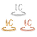 EverTrue Set of 3 Twisted Cuff Bracelet (7.50 In) and Half Hoop Earrings in ION Plated YRG and Stainless Steel - Sticky add to cart bar