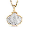 Karis Diamond Accent Shell Pendant in 18K YG Plated with ION Plated YG Stainless Steel Necklace 20 Inches - Sticky add to cart bar