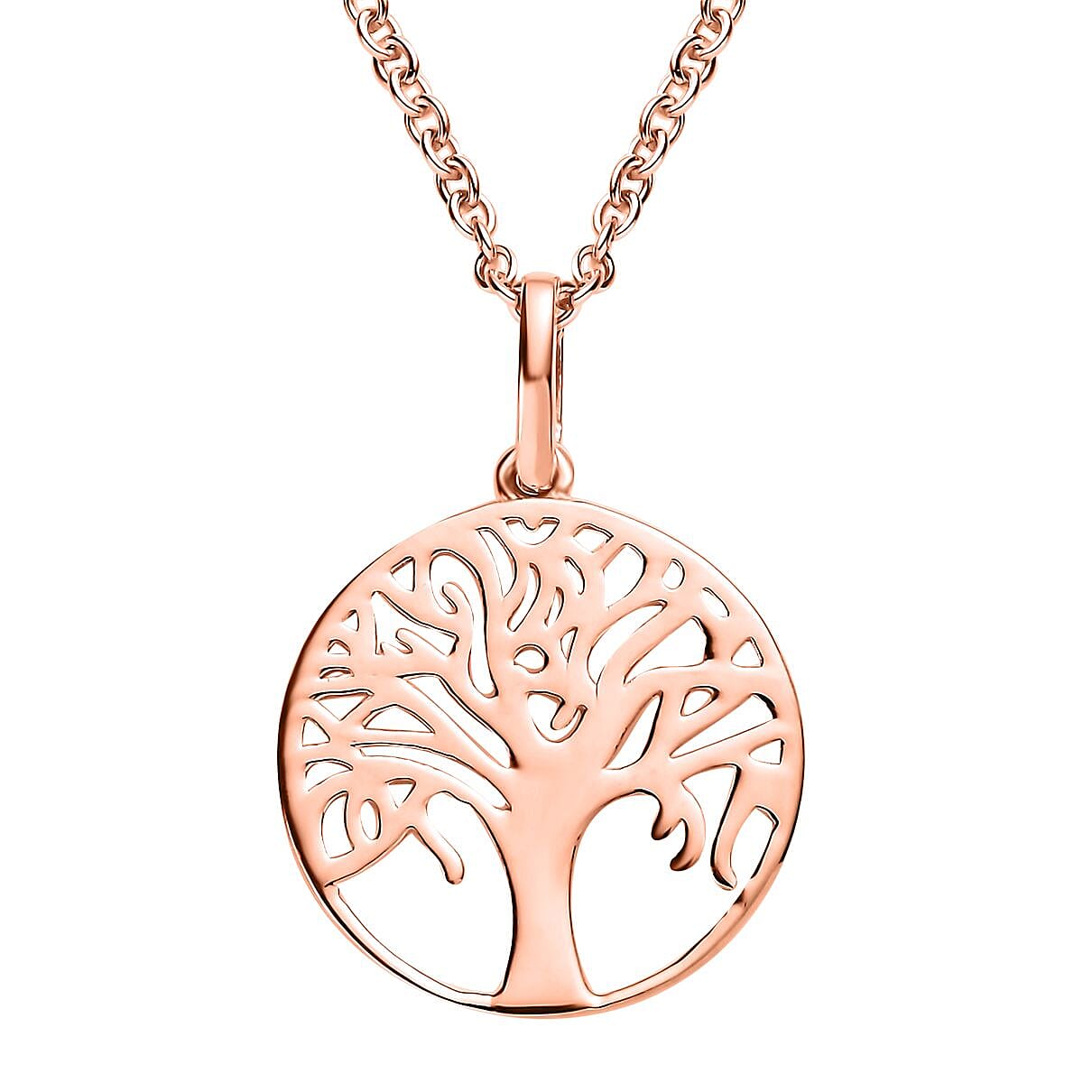 Sterling Silver Tree of Life Pendant with Stainless Steel Necklace (20 Inches)
