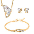 White and Black Crystal Necklace (18 Inches) and Bracelet and Earrings in Silvertone - Sticky add to cart bar