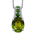 Hebei Peridot and Multi Gemstone Pendant Necklace 20 Inches in Rhodium Over Sterling Silver 4.20 ctw - Sticky add to cart bar