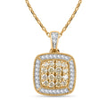 Natural Yellow and White Diamond Pendant Necklace 18 Inches in Vermeil Yellow Gold Over Sterling Silver (Delivery in 10-12 Business Days) 0.50 ctw - Sticky add to cart bar