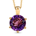 African Amethyst, White Zircon Pendant Necklace (20 Inches) in Vermeil YG Over Sterling Silver 5.50 ctw - Sticky add to cart bar