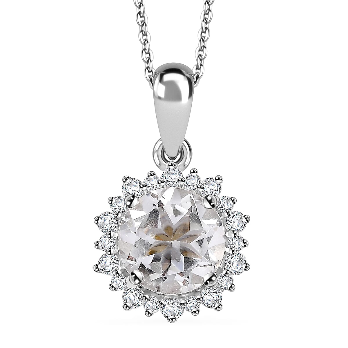 Brazilian Petalite and Multi Gemstone Pendant Necklace 20 Inches in Rhodium Over Sterling Silver 5.35 ctw