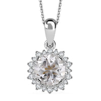 Brazilian Petalite and Multi Gemstone Pendant Necklace 20 Inches in Rhodium Over Sterling Silver 5.35 ctw