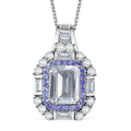 Brazilian Petalite and Multi Gemstone Vintage Glamour Pendant Necklace 20 Inches in Rhodium Over Sterling Silver 5.00 ctw - Sticky add to cart bar