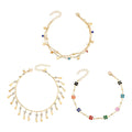 Multi Color Austrian Crystal Set of 3 Anklet in Goldtone (9 In) - Sticky add to cart bar