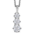 Simulated Diamond 4.75 ctw Pendant in Sterling Silver with Stainless Steel Necklace 20 Inches - Sticky add to cart bar