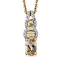 AAA Turkizite and Diamond Victorian Era Pendant Necklace 20 Inches in 18K Vermeil Yellow Gold Over Sterling Silver 0.60 ctw - Sticky add to cart bar