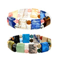 Set of 2 Multi Gemstone Beaded Stretch Bracelet 258.00 ctw - Sticky add to cart bar