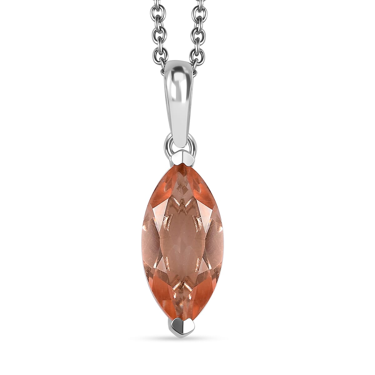 Morganique Quartz (Triplet) 4.50 ctw Pendant Necklace in Rhodium Over Sterling Silver 20 Inches