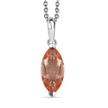 Morganique Quartz (Triplet) 4.50 ctw Pendant Necklace in Rhodium Over Sterling Silver 20 Inches - Sticky add to cart bar