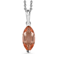 Morganique Quartz (Triplet) 4.50 ctw Pendant Necklace in Rhodium Over Sterling Silver 20 Inches
