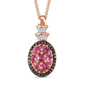 Premium Mahenge Spinel and Natural Champagne and White Diamond Modern Glamour Pendant Necklace 20 Inches in 18K Vermeil Rose Gold Over Sterling Silver 0.75 ctw - Sticky add to cart bar