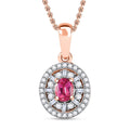 Premium Mahenge Spinel and Diamond Modern Glamour Pendant Necklace 20 Inches in 18K Vermeil Rose Gold Over Sterling Silver 0.65 ctw - Sticky add to cart bar