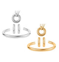 Set of 2, Ever True Hoop Earrings, Cuff Bracelet (7.50 In) and Necklace 20 Inches in ION Plated YG and Stainless Steel - Sticky add to cart bar