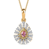 Premium Mahenge Spinel and Multi Gemstone Modern Glamour Pendant Necklace 20 Inches in 18K Vermeil Yellow Gold Over Sterling Silver 0.60 ctw