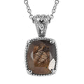 Zawadi Chocolate Sapphire Solitaire Pendant Necklace 20 Inches in Stainless Steel 7.25 ctw - Sticky add to cart bar