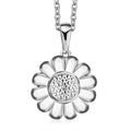 Sterling Silver Floral Pendant With Stainless Steel Necklace 20 Inches - Sticky add to cart bar