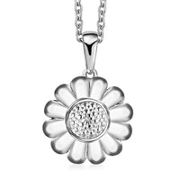 Sterling Silver Floral Pendant With Stainless Steel Necklace 20 Inches