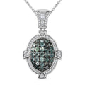 TLV Narsipatnam Alexandrite, White Zircon Pendant Necklace (20 Inches) in Rhodium Over Sterling Silver 2.50 ctw - Sticky add to cart bar