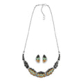 Santa Fe Style Black Onyx and Multi Gemstone Necklace 18 Inches and Earrings in Sterling Silver 45.75 ctw - Sticky add to cart bar