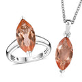 Morganique Quartz Ring (Size 6.0), Pendant in Rhodium Over Sterling Silver with Stainless Steel Necklace (20 Inches) 8.40 ctw - Sticky add to cart bar