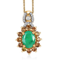 TLV Tanzanite, Multi Gemstone Pendant Necklace (20 Inches) in Platinum Over and Rhodium Over Sterling Silver 2.20 ctw