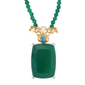 Green Onyx, Malgache Neon Apatite Pendant with Beaded Necklace (20 Inches) in 18K Vermeil YG and Rhodium Over Sterling Silver 124.10 ctw - Sticky add to cart bar