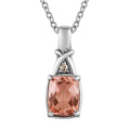 Morganique Quartz (Triplet) and Simulated Champagne Diamond 2.75 ctw Pendant Necklace in Stainless Steel 20 Inches - Sticky add to cart bar