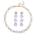 Epic Deal Aurora Borealis Glass, Aurora Borealis Austrian Crystal Necklace (24-26 Inches) and Earrings in Goldtone - Sticky add to cart bar