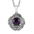 African Amethyst 1.35 ctw Solitaire Pendant Necklace in Stainless Steel 20 Inches - Sticky add to cart bar