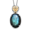 Karis Malagasy Labradorite 15.35 ctw Lion Pendant in 18K YG Plated and Platinum Bond With Stainless Steel Necklace 20 Inches - Sticky add to cart bar