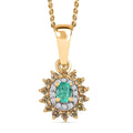 Epic Deal Boyaca Colombian Emerald, Multi Gemstone Pendant Necklace (20 Inches) in 18K Vermeil YG Over Sterling Silver 0.70 ctw - Sticky add to cart bar