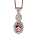 Premium Blush Tourmaline and Moissanite 0.75 ctw Infinity Love Pendant Necklace in 18K Vermeil Rose Gold Over Sterling Silver 20 Inches - Sticky add to cart bar