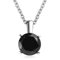 Thai Black Spinel Solitaire Pendant Necklace (20 Inches) in Stainless Steel 2.30 ctw - Sticky add to cart bar
