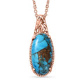 TLV Matrix Chestnut Brine Turquoise Pendant in 14K RG Over Copper with ION Plated RG Stainless Steel (20 Inches) 9.25 ctw - Sticky add to cart bar