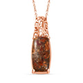 EverTrue Matrix Fire Opal 8.40 ctw Pendant in 14K RG Over Copper with Magnet and ION Plated RG Stainless Steel Necklace 20 Inches - Sticky add to cart bar