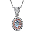 Santa Maria Aquamarine and Multi Gemstone 1.10 ctw Aqua Blossom Pendant Necklace in Rhodium Over Sterling Silver 20 Inches - Sticky add to cart bar