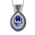 TLV Tanzanite, Multi Gemstone Pendant Necklace (20 Inches) in Rhodium Over Sterling Silver 1.90 ctw - Sticky add to cart bar