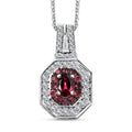 Ofiki Rubellite and Moissanite 1.50 ctw Pendant Necklace in Rhodium Over Sterling Silver 20 Inches - Sticky add to cart bar