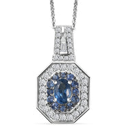 Ofiki Rubellite and Moissanite 1.50 ctw Pendant Necklace in Rhodium Over Sterling Silver 20 Inches